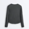 Fitted Long Sleeve Rib T-Shirt with Cotton and Modal Fitted Long Sleeve Rib T-Shirt with Cotton and Modal
