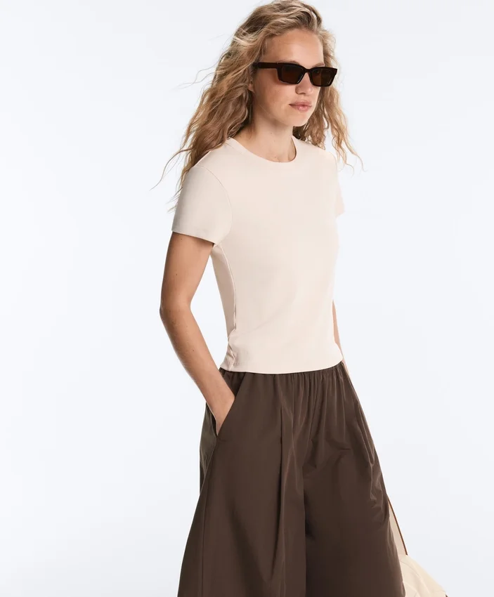Fitted Modal Rib Short-Sleeve T-Shirt Fitted Modal Rib Short-Sleeve T-Shirt