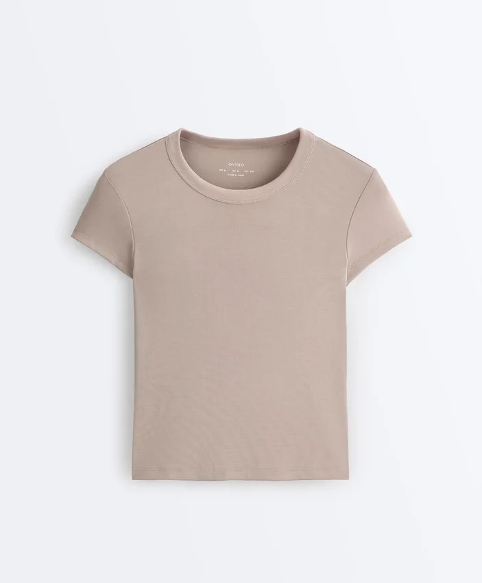 Fitted Modal Rib Short-Sleeve T-Shirt Fitted Modal Rib Short-Sleeve T-Shirt