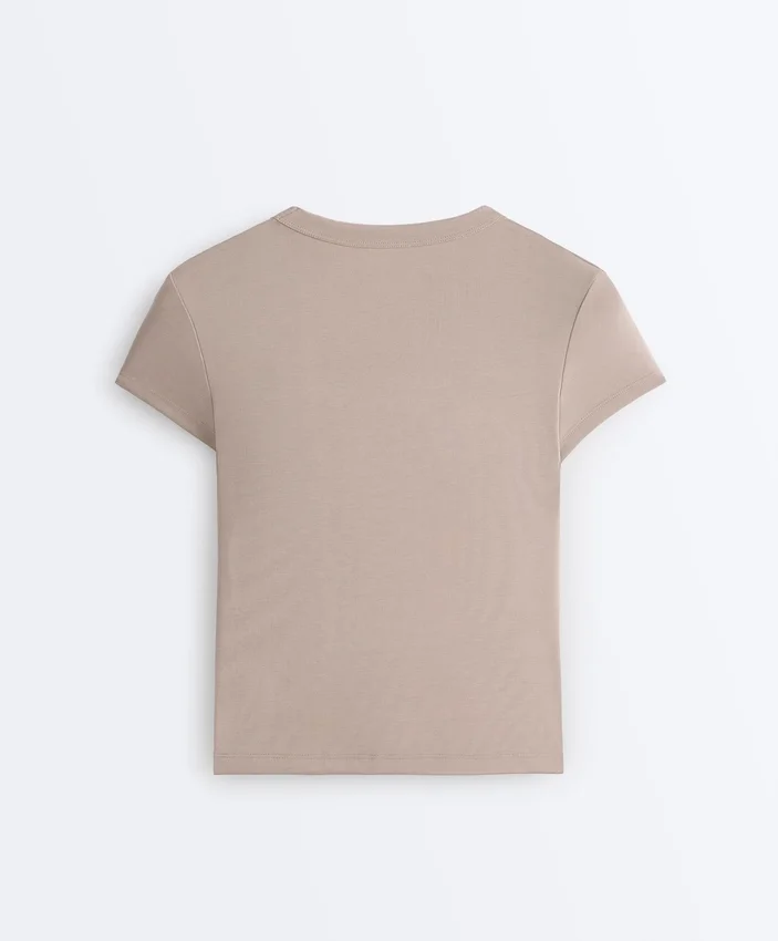 Fitted Modal Rib Short-Sleeve T-Shirt Fitted Modal Rib Short-Sleeve T-Shirt
