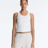 Fitted Rib Strap T-Shirt with Cotton and Modal Fitted Rib Strap T-Shirt with Cotton and Modal