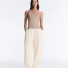 Fitted Rib Strap T-Shirt with Cotton and Modal Fitted Rib Strap T-Shirt with Cotton and Modal