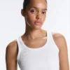 Fitted Rib Strap T-Shirt with Cotton and Modal Fitted Rib Strap T-Shirt with Cotton and Modal
