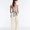 Fitted Rib Strap T-Shirt with Cotton and Modal Fitted Rib Strap T-Shirt with Cotton and Modal