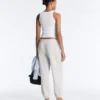 Fitted Rib Strap T-Shirt with Cotton and Modal Fitted Rib Strap T-Shirt with Cotton and Modal