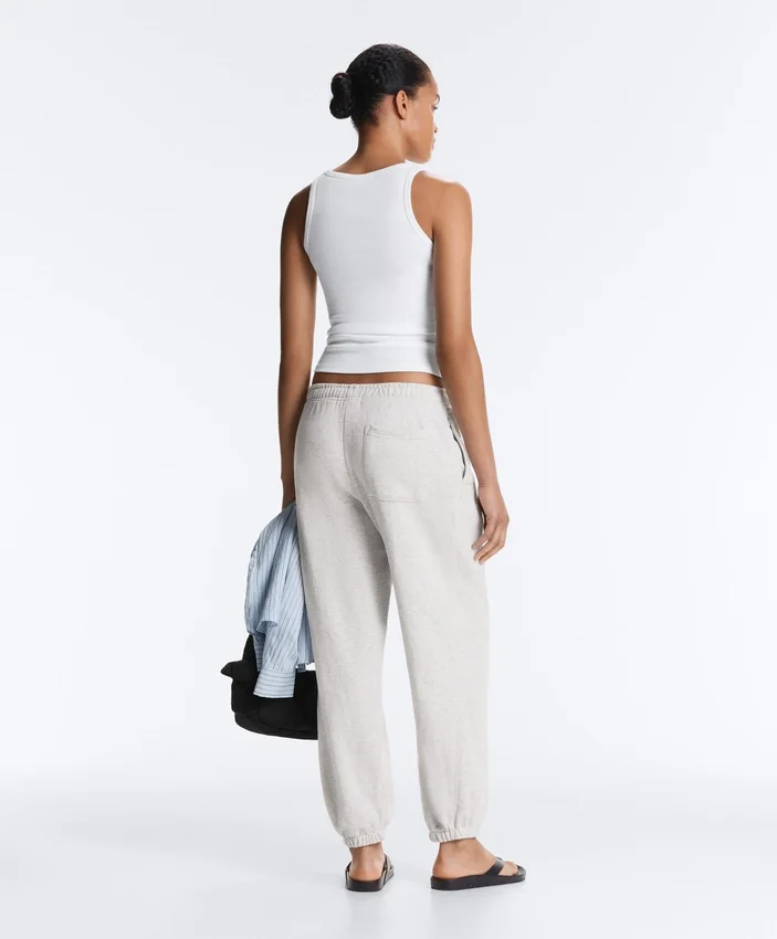 Fitted Rib Strap T-Shirt with Cotton and Modal Fitted Rib Strap T-Shirt with Cotton and Modal