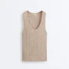 Fitted Ribbed Knit Top