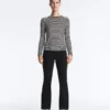 Fitted Striped Long Sleeve T-Shirt