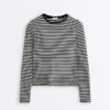 Fitted Striped Long Sleeve T-Shirt