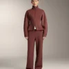 High Rise Rib Trousers with Soft Touch Modal