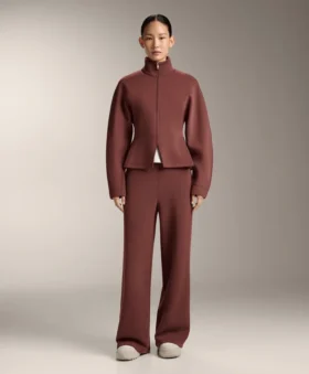 High Rise Rib Trousers with Soft Touch Modal