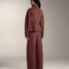 High Rise Rib Trousers with Soft Touch Modal