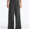 Fleece Cotton Blend Straight-Leg Trousers Fleece Cotton Blend Straight-Leg Trousers