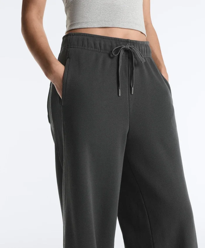 Fleece Cotton Blend Straight-Leg Trousers Fleece Cotton Blend Straight-Leg Trousers