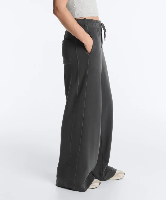 Fleece Cotton Blend Straight-Leg Trousers Fleece Cotton Blend Straight-Leg Trousers
