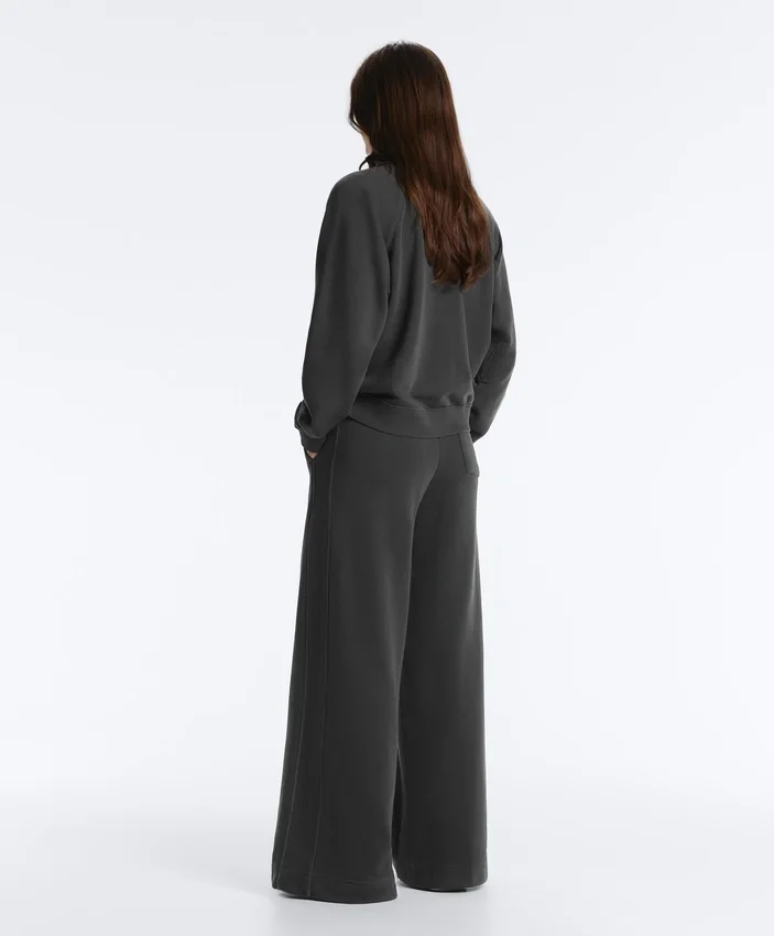 Fleece Cotton Blend Straight-Leg Trousers Fleece Cotton Blend Straight-Leg Trousers