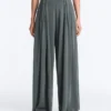 Floaty Trousers with Pleated Modal Blend Waist