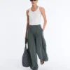Floaty Trousers with Pleated Modal Blend Waist