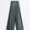 Floaty Trousers with Pleated Modal Blend Waist