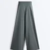 Floaty Trousers with Pleated Modal Blend Waist