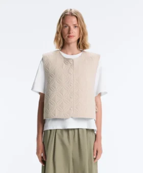 Floral Gingham Quilted Gilet