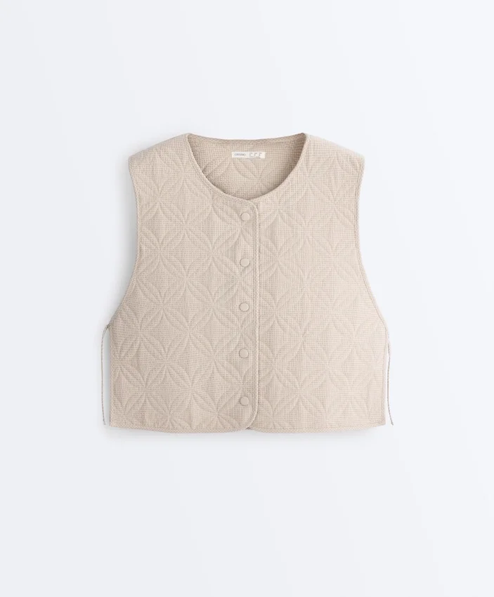 Floral Gingham Quilted Gilet Floral Gingham Quilted Gilet