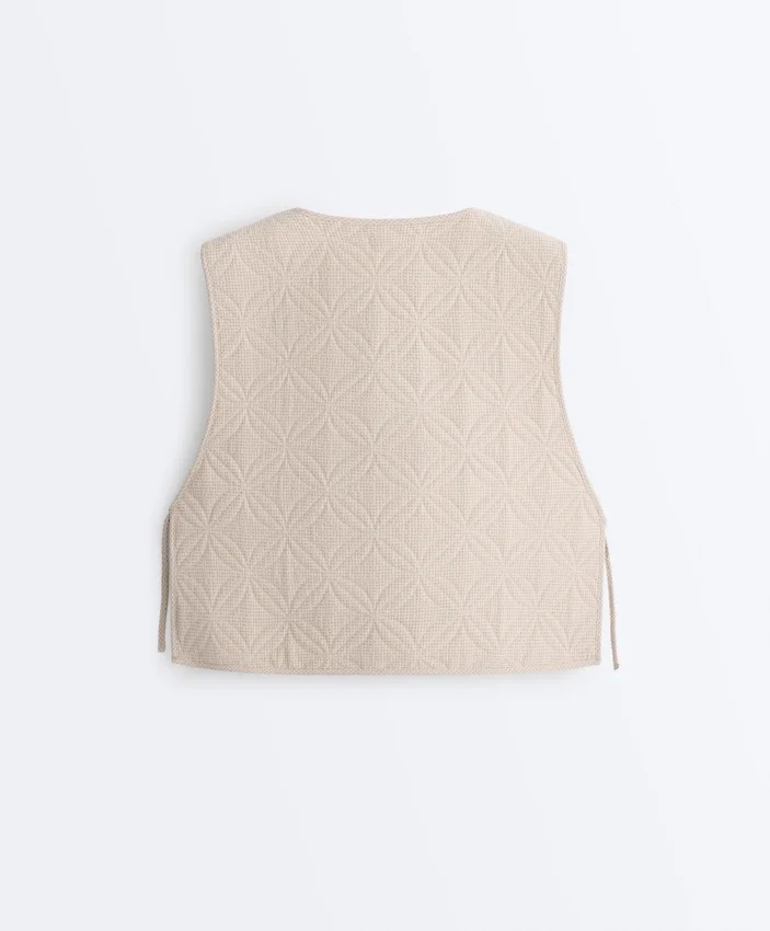 Floral Gingham Quilted Gilet Floral Gingham Quilted Gilet