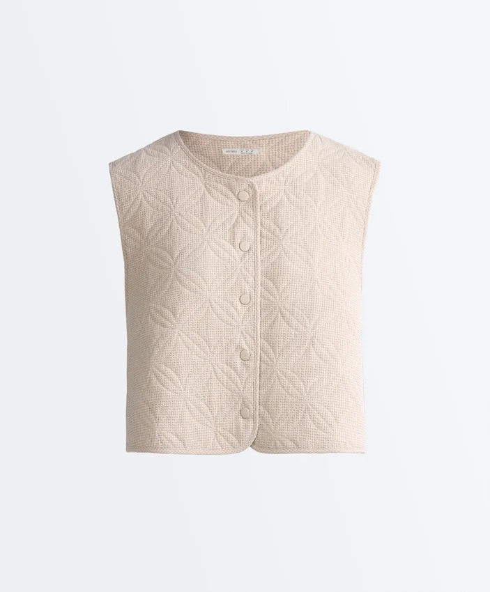Floral Gingham Quilted Gilet Floral Gingham Quilted Gilet