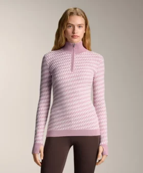 Geometric Jacquard Knit Thermal Base Layer Top