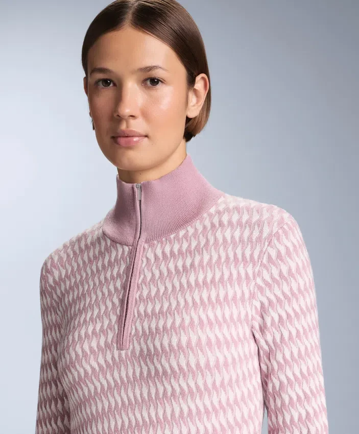 Geometric Jacquard Knit Thermal Base Layer Top Geometric Jacquard Knit Thermal Base Layer Top