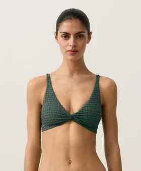 Gingham Halterneck Bikini Top