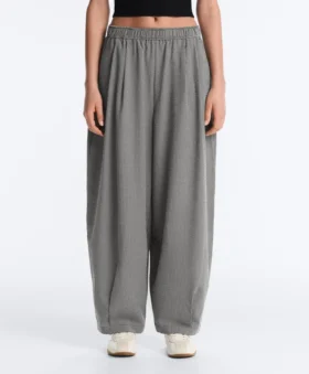 Gingham Lyocell Blend Balloon Trousers