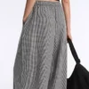 Gingham Lyocell Blend Balloon Trousers