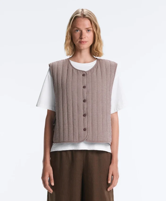 Gingham Quilted Gilet Gingham Quilted Gilet