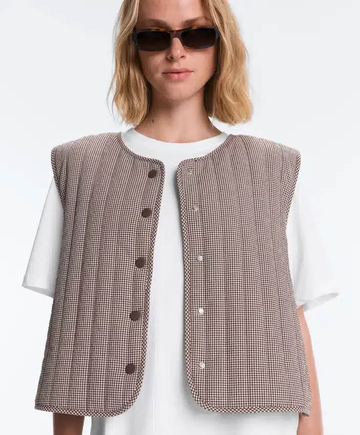 Gingham Quilted Gilet Gingham Quilted Gilet