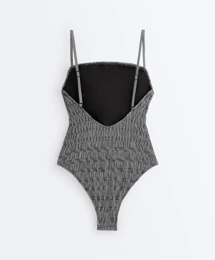 Gingham Smock Bandeau Swimsuit Gingham Smock Bandeau Swimsuit