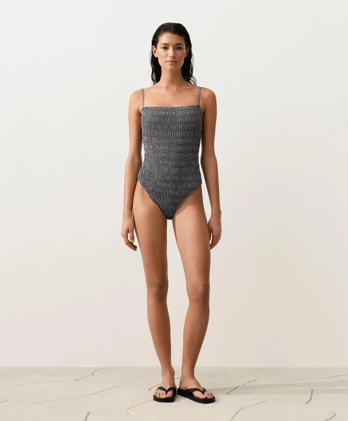 Gingham Smock Bandeau Swimsuit Gingham Smock Bandeau Swimsuit