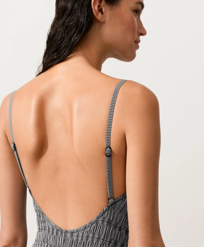 Gingham Smock Bandeau Swimsuit Gingham Smock Bandeau Swimsuit