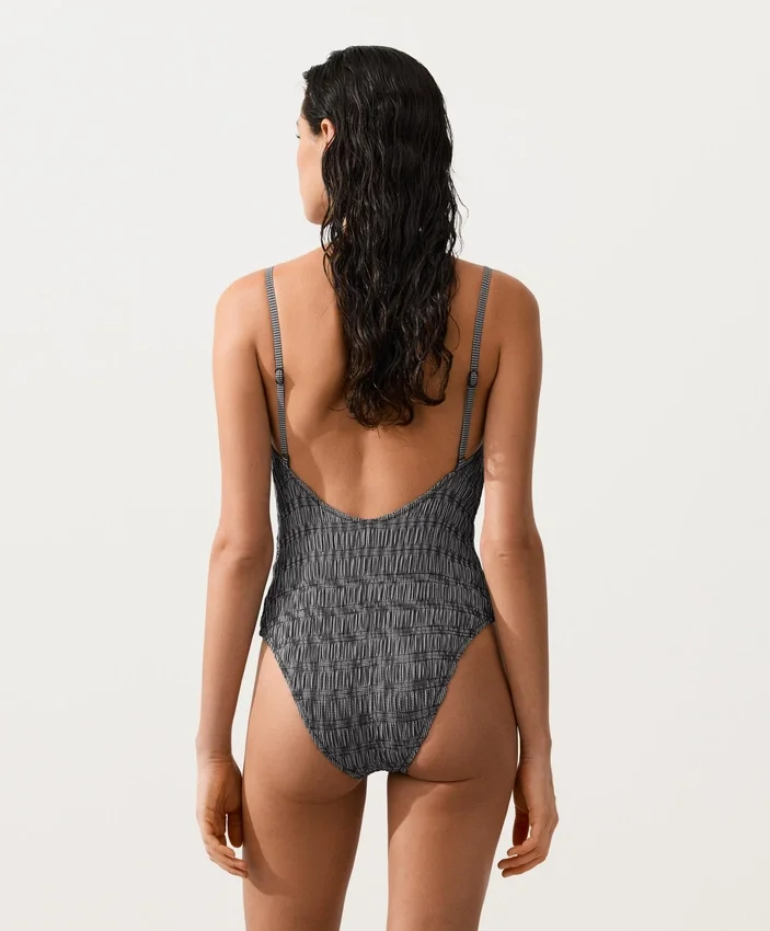 Gingham Smock Bandeau Swimsuit Gingham Smock Bandeau Swimsuit