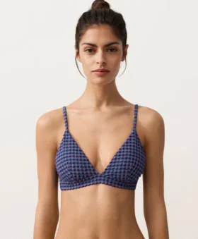 Gingham Triangle Bikini Top