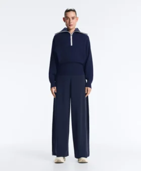 Half-Zip High-Neck Jumper
