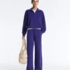 Wide-Leg Rib Straight Trousers with Brushed Modal Wide-Leg Rib Straight Trousers with Brushed Modal