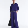 Wide-Leg Rib Straight Trousers with Brushed Modal Wide-Leg Rib Straight Trousers with Brushed Modal