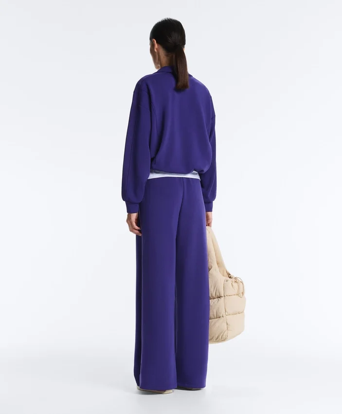 Wide-Leg Rib Straight Trousers with Brushed Modal Wide-Leg Rib Straight Trousers with Brushed Modal