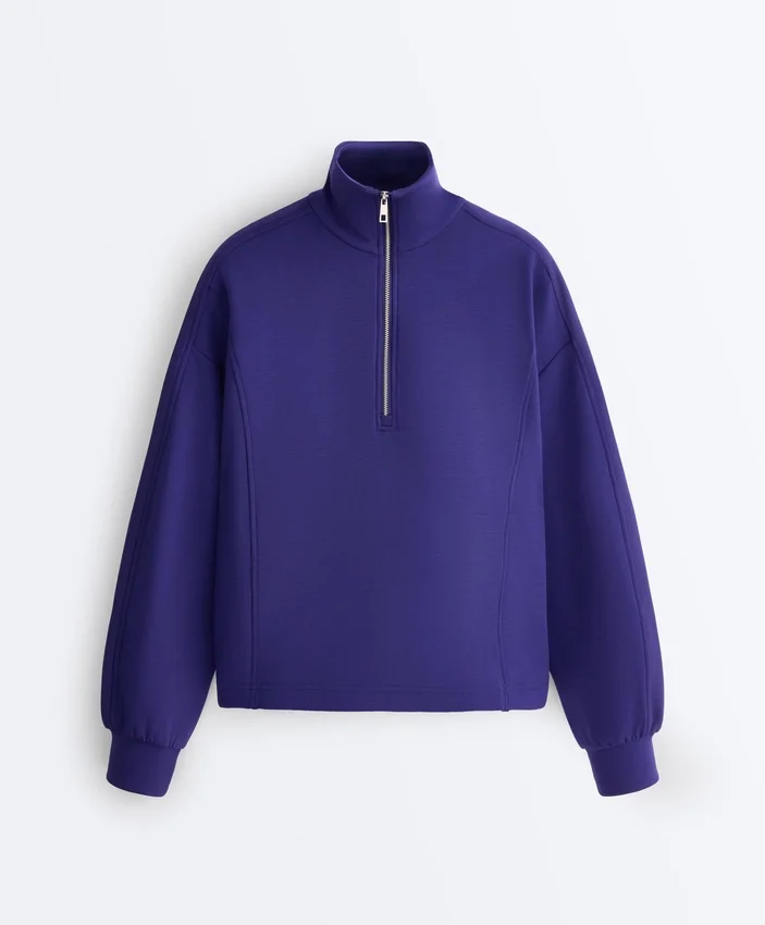 Half-Zip Sweatshirt with Brushed Modal Half-Zip Sweatshirt with Brushed Modal