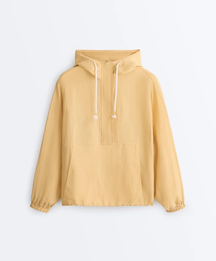 Half-Zip Sweatshirt with Front Pocket, Lyocell and 24% Linen Blend Half-Zip Sweatshirt with Front Pocket, Lyocell and 24% Linen Blend