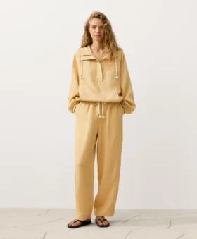 Half-Zip Sweatshirt with Front Pocket, Lyocell and 24% Linen Blend Half-Zip Sweatshirt with Front Pocket, Lyocell and 24% Linen Blend