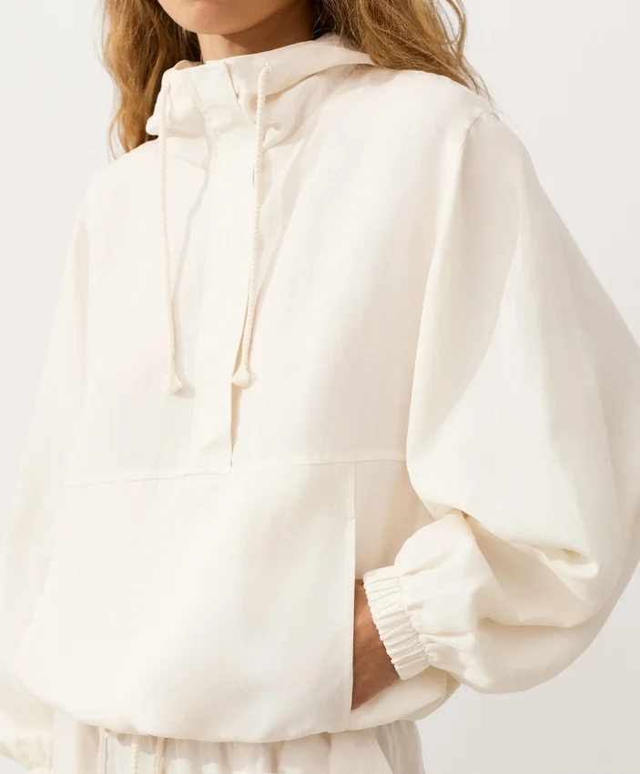 Half-Zip Sweatshirt with Front Pocket, Lyocell and 24% Linen Blend Half-Zip Sweatshirt with Front Pocket, Lyocell and 24% Linen Blend