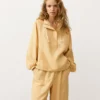 Half-Zip Sweatshirt with Front Pocket, Lyocell and 24% Linen Blend Half-Zip Sweatshirt with Front Pocket, Lyocell and 24% Linen Blend