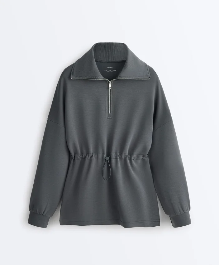 Half-Zip Sweatshirt with Soft-Touch Modal Half-Zip Sweatshirt with Soft-Touch Modal